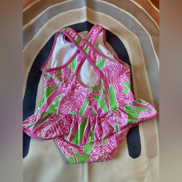 Lilly Pulitzer Girls One Piece Swimsuit w/ Ruffles - size 18-24 - Picture 2 of 4